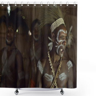 Personality  Men From The Tribe Of Asmat Shower Curtains