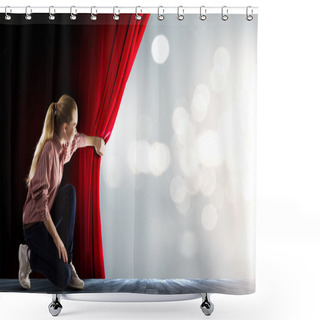 Personality  Woman At Stage Shower Curtains
