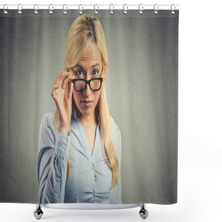 Personality  Skeptic Woman Doubtful Looking At You  Shower Curtains