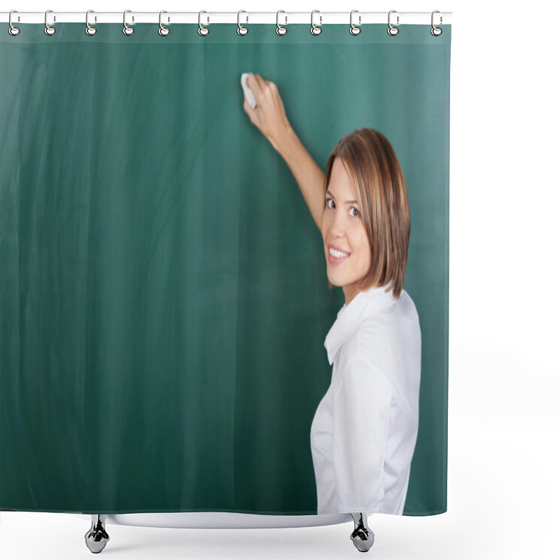 Personality  Smiling Female Teacher Shower Curtains