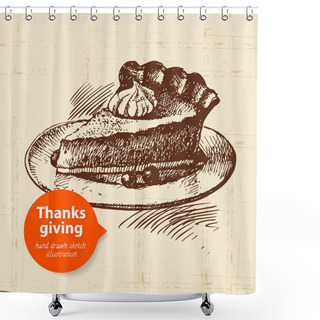 Personality  Vintage Thanksgiving Day Shower Curtains