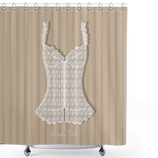 Personality  Vintage Background With Lady's Corset Shower Curtains