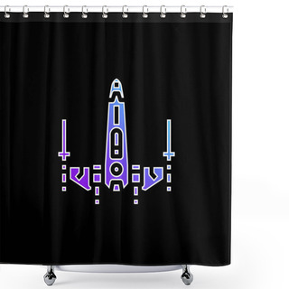 Personality  Battleship Blue Gradient Vector Icon Shower Curtains