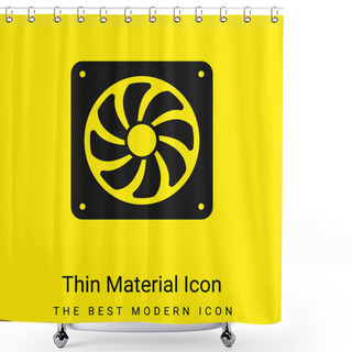 Personality  Big Electric Fan Minimal Bright Yellow Material Icon Shower Curtains