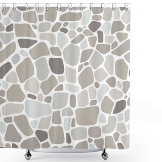Personality  Seamless Pattern Gray Stone Floor Shower Curtains