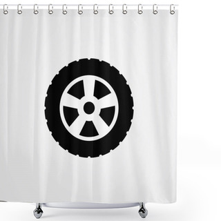 Personality  Tire Icon Logo Vector Design Shower Curtains