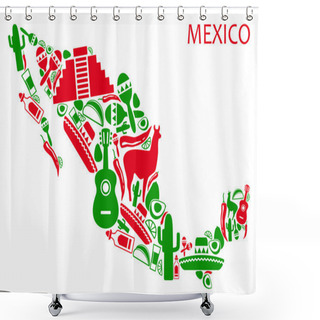Personality  Mexico Map Shower Curtains