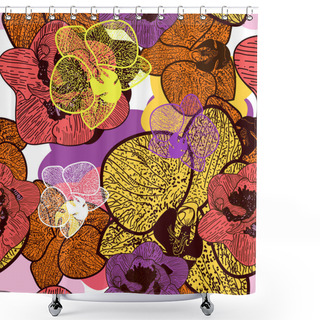Personality  Seamless Floral Texture Shower Curtains