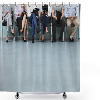 Personality  Row Of Candidates Sitting On Chair For Job Interview Shower Curtains