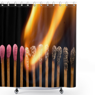 Personality  Burning Matches In A Line Shower Curtains