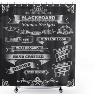 Personality  Blackboard Chalkboard Design Elements Shower Curtains