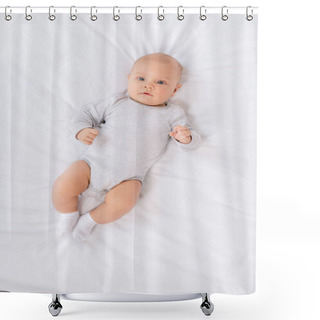 Personality  Baby Lying On Bed Shower Curtains