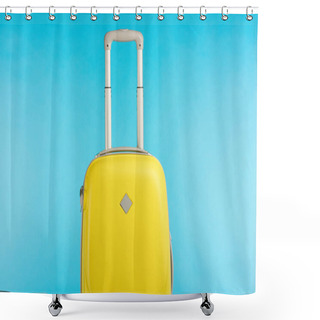 Personality  Yellow Colorful Travel Bag With Handle Isolated On Blue Shower Curtains