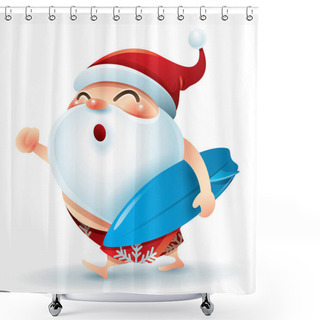Personality  Santa Claus In Swimsuit Shower Curtains