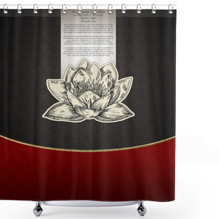 Personality  Banner For Restaueant Menu With Lotus Flower. Vector Illustration Shower Curtains