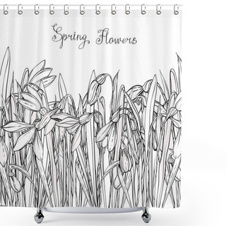 Personality  Snowdrops,coloring Books For Children Shower Curtains