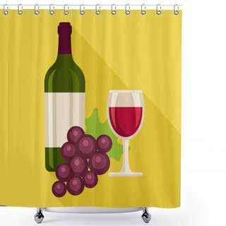 Personality  Red Wine Icon Shower Curtains