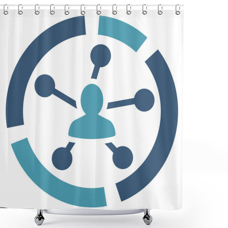 Personality  Relations Diagram Icon From Business Bicolor Set Shower Curtains