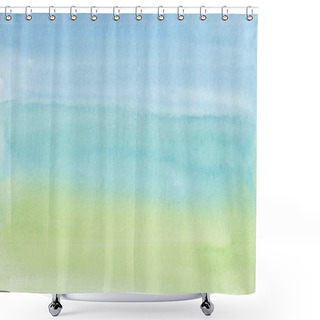 Personality  Background In Pastel Shades With A Smooth Transition From Blue To Green Shower Curtains