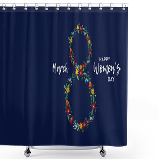 Personality  Womens Day Celebration Flower Illustration Card Shower Curtains