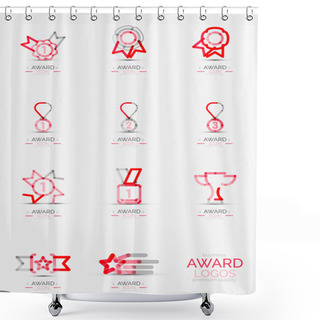 Personality  Award Icon Set, Logo Collection Shower Curtains