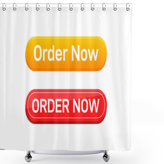 Personality  Order Now Button Design. Shower Curtains