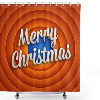 Personality  Movie Ending Screen With Merry Christmas Label Shower Curtains