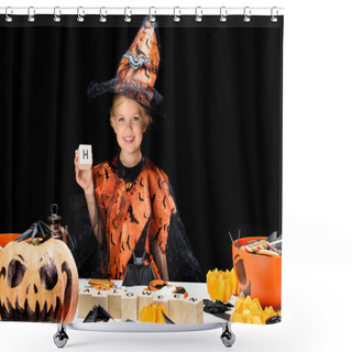 Personality  Kid In Costume Of Witch Shower Curtains