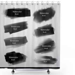 Personality  Vector Set Of Watercolor Brushes. Black Brush Strokes. Shower Curtains