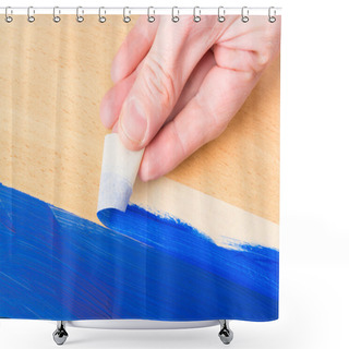 Personality  Painting With Masking Tape Shower Curtains