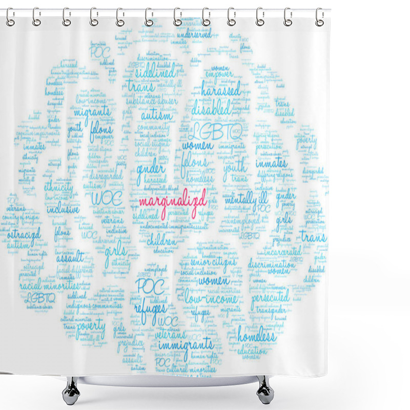 Personality  Marginalized Word Cloud Shower Curtains