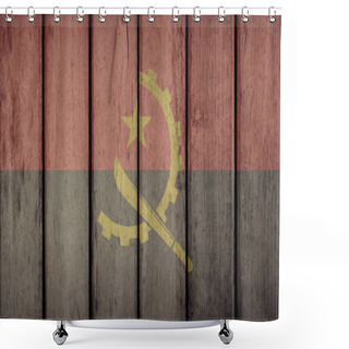 Personality  Angola Flag Wooden Fence Shower Curtains