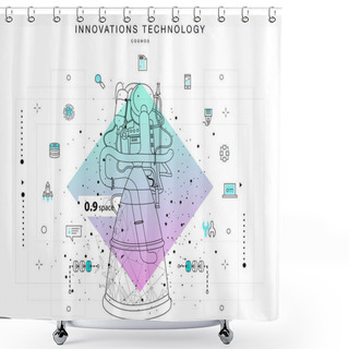 Personality  Future Technologies In Cosmos Operations Shower Curtains