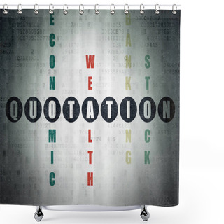 Personality  Banking Concept: Quotation In Crossword Puzzle Shower Curtains