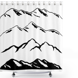 Personality  Snowy Mountain Peaks Shower Curtains