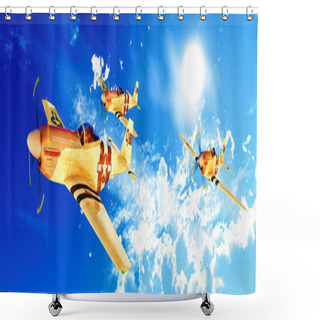 Personality  Vintage Airplanes On Mission Shower Curtains