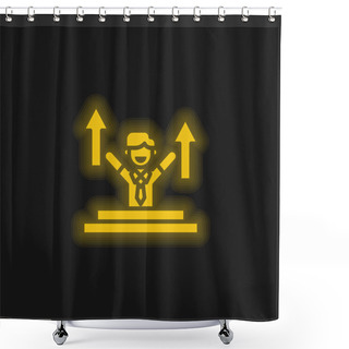 Personality  Advance Yellow Glowing Neon Icon Shower Curtains