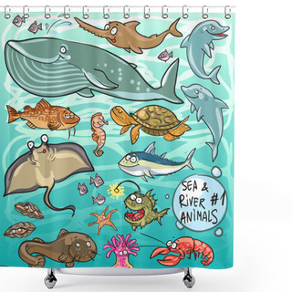Personality  Sea And River Animals Shower Curtains