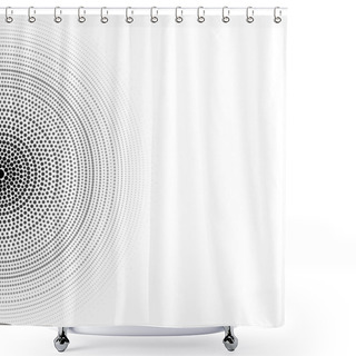 Personality  Abstract Background. Concentric Circles Consist Of Black Dots. Shower Curtains