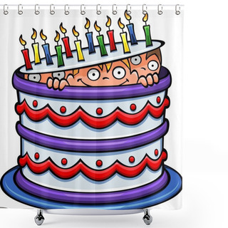 Personality  Birthday Cake Shower Curtains