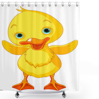 Personality  Happy Duckling Waving Wing Shower Curtains