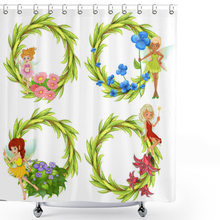 Personality  Template Design Wtih Fairies And Flowers Shower Curtains