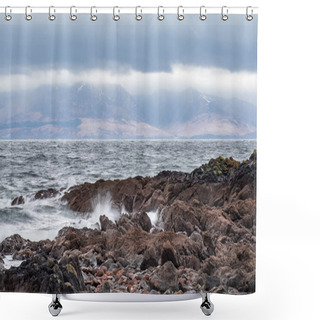 Personality  From The Beach At Seamill To Arran Mountains Shower Curtains