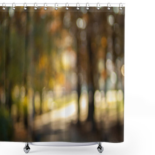 Personality  Autumn Forest In Contre-jour. Blurry Autumn Background. Shower Curtains