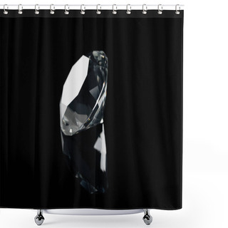 Personality  Pure Shiny Diamond With Reflection Isolated On Black Shower Curtains