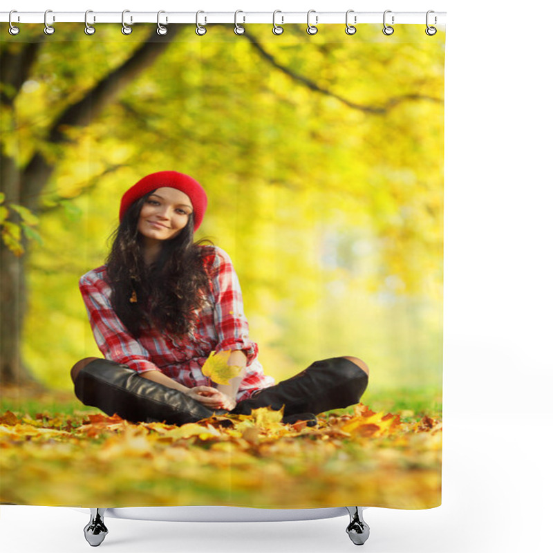 Personality  Autumn Woman Shower Curtains