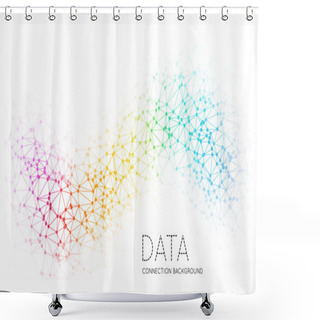 Personality  Dots With Connections, Triangles Light Background Shower Curtains