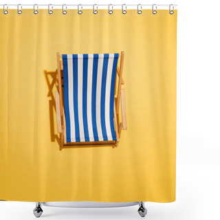 Personality  Top View Of Striped Deck Chair On Yellow Shower Curtains
