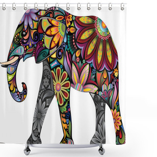 Personality  The Cheerful Elephant Shower Curtains