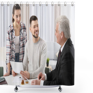 Personality  Young Couple At Notary Public Office Shower Curtains